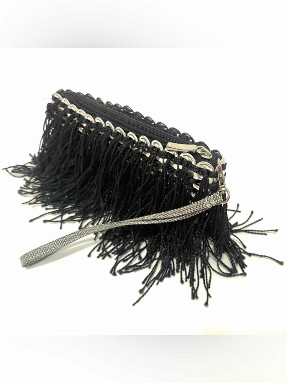 Escama Brasil Studio Soda Pop Tab Fringe Wrist Purse Fun Clutch Upcycled